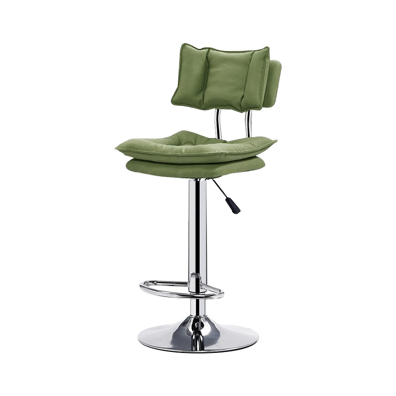 Lift and Rotate Height Stool Nordic Indoor Leather Armless Single Bar Stool Green Clearhalo 'Bar Furniture' 'Bar Stools' 'bar_stools' 'furn' 'furn_bar_stools' 'Furniture' 'furniture_bar_stools' 'Kitchen & Dining Furniture' 4744592