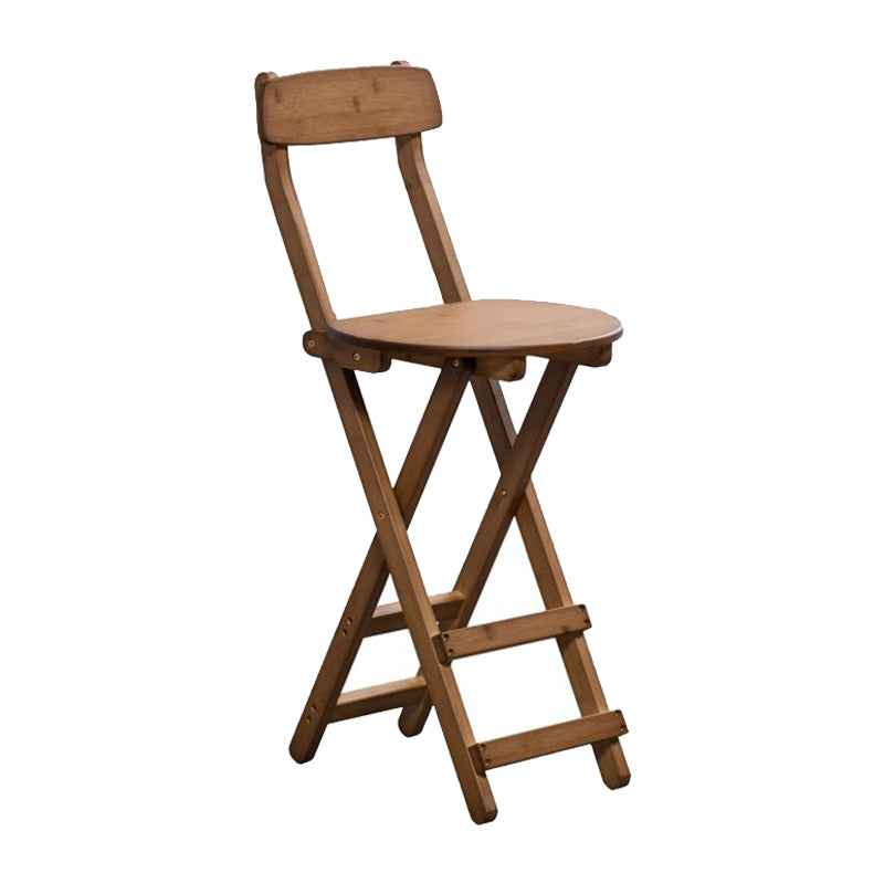 Indoor Simple Armless Wood Barstool Folding Single Counter Stool Brown Counter Stool(27"H) Clearhalo 'Bar Furniture' 'Bar Stools' 'bar_stools' 'furn' 'furn_bar_stools' 'Furniture' 'furniture_bar_stools' 'Kitchen & Dining Furniture' 4744626