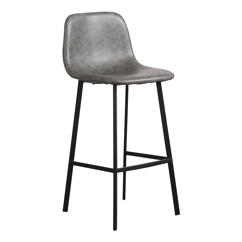 Metal Scandinavian Dining Room Armless Stool Low Back Bar Stool Grey 1 Piece Clearhalo 'Bar Furniture' 'Bar Stools' 'bar_stools' 'furn' 'furn_bar_stools' 'Furniture' 'furniture_bar_stools' 'Kitchen & Dining Furniture' 4744636