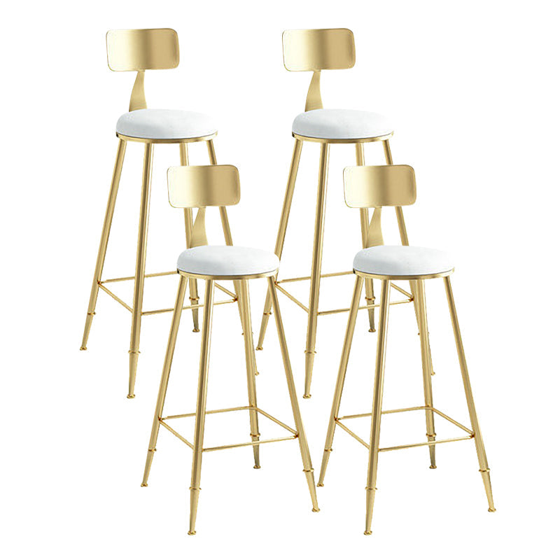 Nordic Style Upholstered Counter Height Stool Round Armless Stools White 4 Piece Set Clearhalo 'Bar Furniture' 'Bar Stools' 'bar_stools' 'furn' 'furn_bar_stools' 'Furniture' 'furniture_bar_stools' 'Kitchen & Dining Furniture' 4744698