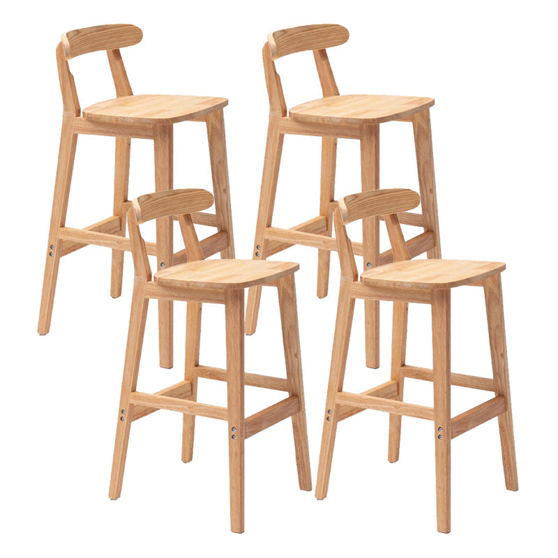 Scandinavian Milk Tea Shop Upholstered Stool Matte Finish Rubberwood Footrest Barstool Wood 4 Piece Set Clearhalo 'Bar Furniture' 'Bar Stools' 'bar_stools' 'furn' 'furn_bar_stools' 'Furniture' 'furniture_bar_stools' 'Kitchen & Dining Furniture' 4744991