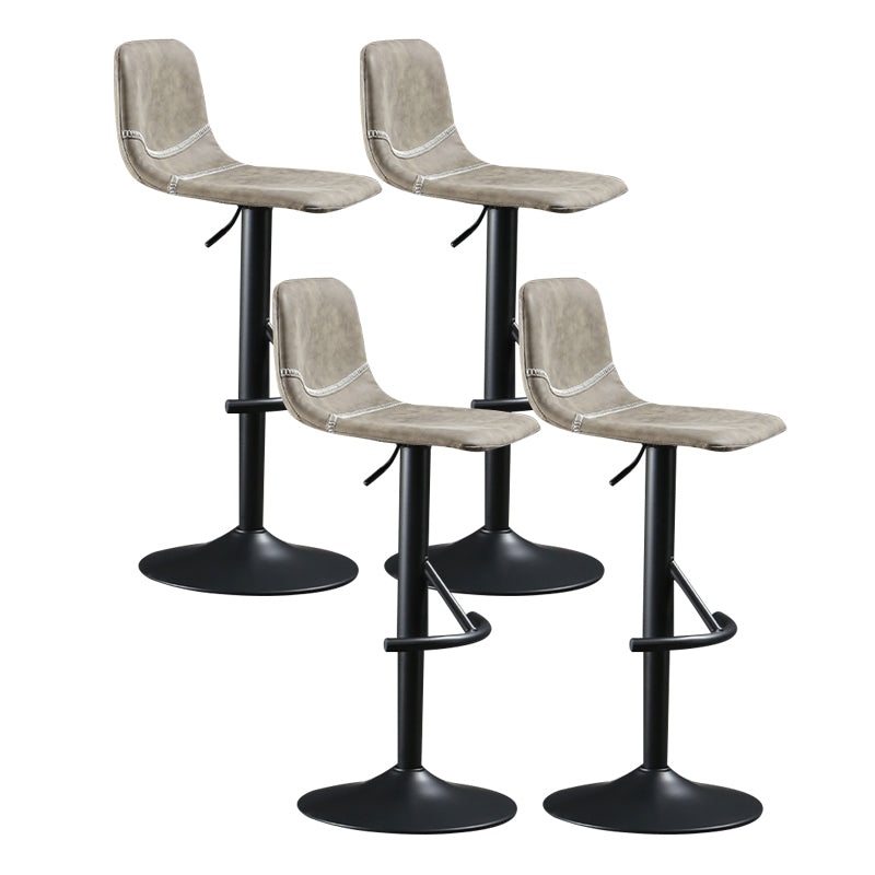 Modern Metal Dining Kitchen Room Armless Stool Low Back Bar Stool Dark Gray 4 Piece Set Clearhalo 'Bar Furniture' 'Bar Stools' 'bar_stools' 'furn' 'furn_bar_stools' 'Furniture' 'furniture_bar_stools' 'Kitchen & Dining Furniture' 4745097