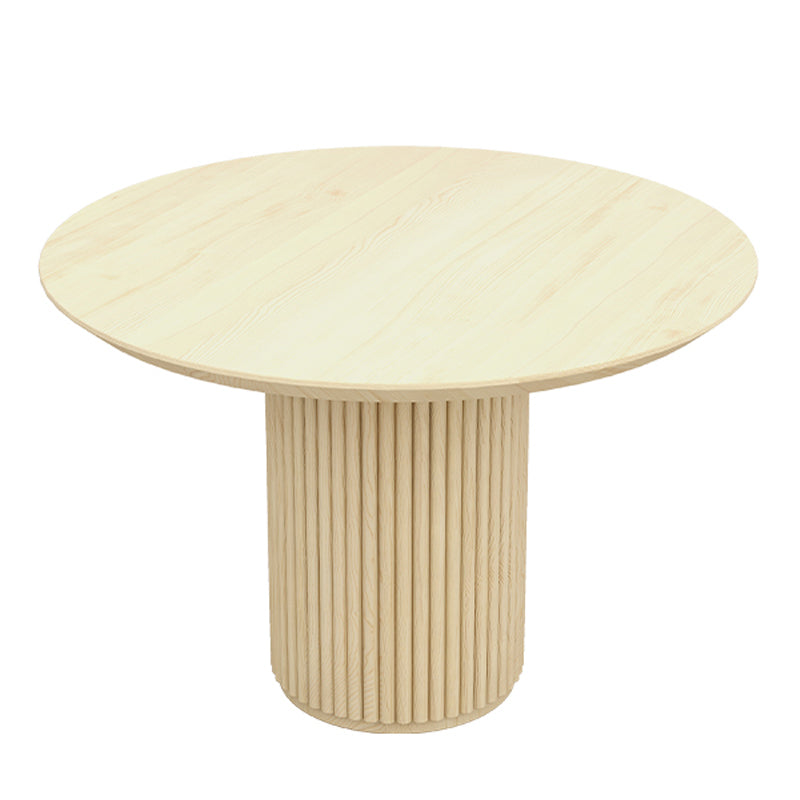 Modern Pedestal Casual Dining Table Round Solid Wood Dinner Table Kitchen Home Light Wood Without Chairs Clearhalo 'Dining Tables & Seating' 'Dining Tables' 'dining_table' 'furn' 'furn_dining_table' 'Furniture' 'furniture_dining_table' 'Kitchen & Dining Furniture' 'kitchen' 'kitchen_dining_table' 4745909