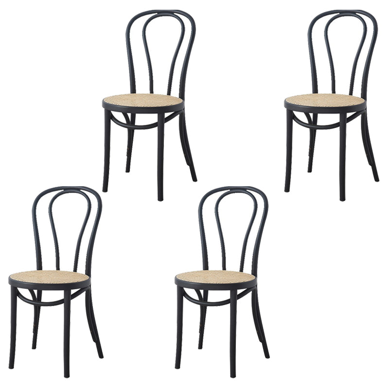 Traditional Ash Open Side Chair Matte Finish Wood Dining Chair Black White 4 Piece Set Clearhalo 'Dining Chairs' 'Dining Tables & Seating' 'dining_chair' 'furn' 'furn_dining_chair' 'Furniture' 'furniture_dining_chair' 'Kitchen & Dining Furniture' 4746292