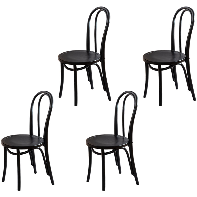 Wood Traditional Kitchen Dining Room Side Chair Windsor Back Chair Textured Black 4 Piece Set Clearhalo 'Dining Chairs' 'Dining Tables & Seating' 'dining_chair' 'furn' 'furn_dining_chair' 'Furniture' 'furniture_dining_chair' 'Kitchen & Dining Furniture' 4746666