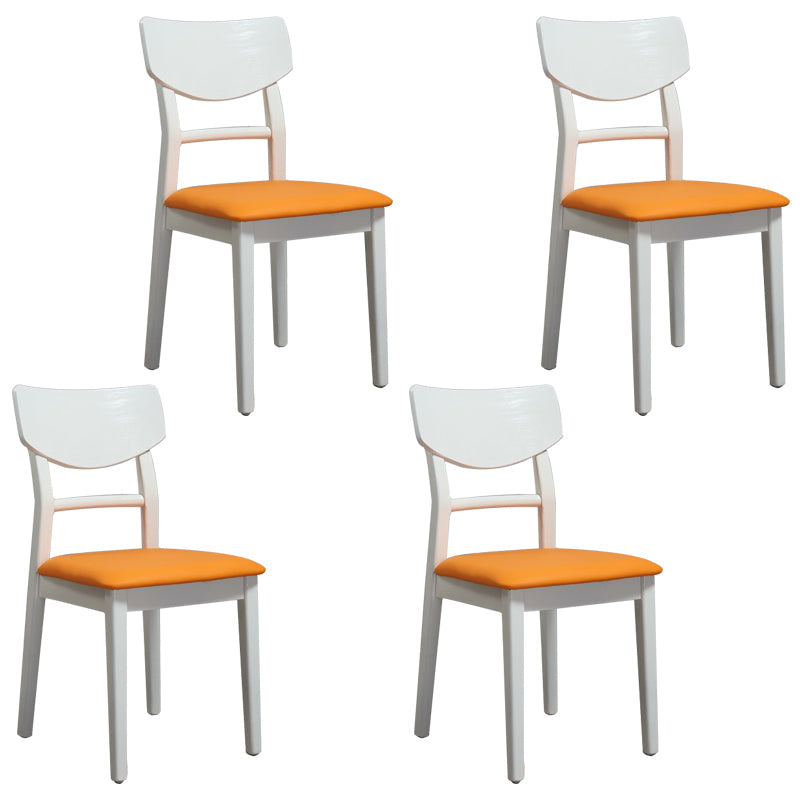 Industrial Ash Open Side Chair Matte Finish Wood Dining Chair Orange 4 Piece Set White Clearhalo 'Dining Chairs' 'Dining Tables & Seating' 'dining_chair' 'furn' 'furn_dining_chair' 'Furniture' 'furniture_dining_chair' 'Kitchen & Dining Furniture' 4746682