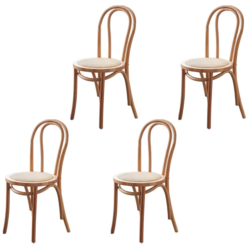 Traditional Wood Kitchen Dining Room Side Chair Windsor Back Chair Wood Wicker & Rattan 4 Piece Set Clearhalo 'Dining Chairs' 'Dining Tables & Seating' 'dining_chair' 'furn' 'furn_dining_chair' 'Furniture' 'furniture_dining_chair' 'Kitchen & Dining Furniture' 4746751