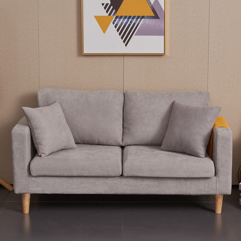 Scandinavian Loose Back Fabric Sofa 30.7" H Square Arm Loveseat Light Gray Clearhalo 'furn' 'furn_sofas' 'Furniture' 'furniture_sofas' 'kitchen' 'kitchen_sofas' 'Living Room Furniture' 'Sofa' 'sofas' 4749243