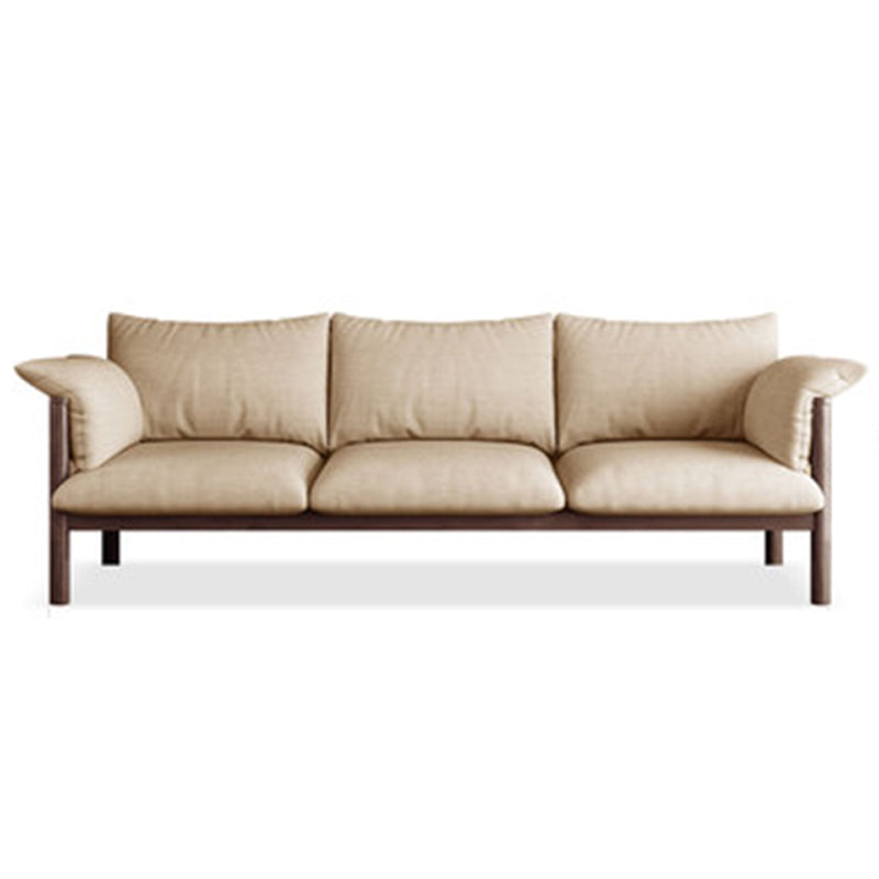 Contemporary Square Arm Standard Sofa with Bolster Pillows for Living Room, Apartment Light Brown Clearhalo 'furn' 'furn_sofas' 'Furniture' 'furniture_sofas' 'kitchen' 'kitchen_sofas' 'Living Room Furniture' 'Sofa' 'sofas' 4749270