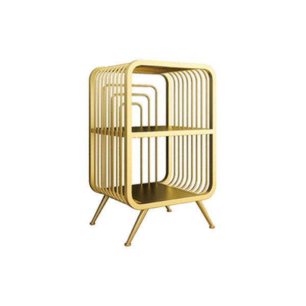 Gold Scandinavian Iron Standard Bookshelf Closed Back Vertical Bookshelf for Bedroom 21.7"L x 12.6"W x 36.2"H Clearhalo 'Bookcases' 'furn' 'furn_bookcases' 'Furniture' 'furniture_bookcases' 'kitchen' 'kitchen_bookcases' 'Living Room Furniture' 'Office Furniture' 4750210