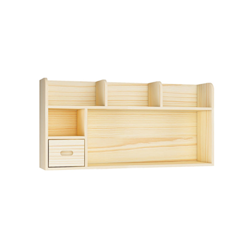 Natural Pine Wood Bookshelf Contemporary Horizontal Bookshelf 39.4"L x 7.9"W x 19.5"H Closed Back Clearhalo 'Bookcases' 'furn' 'furn_bookcases' 'Furniture' 'furniture_bookcases' 'kitchen' 'kitchen_bookcases' 'Living Room Furniture' 'Office Furniture' 4750678