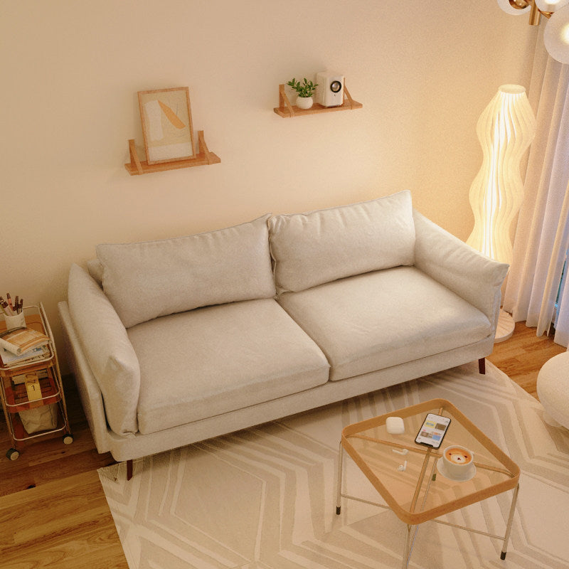 Contemporary Sewn Pillow Back Sofa with Pillow Top Arm for Apartment Off-White Clearhalo 'furn' 'furn_sofas' 'Furniture' 'furniture_sofas' 'kitchen' 'kitchen_sofas' 'Living Room Furniture' 'Sofa' 'sofas' 4757982