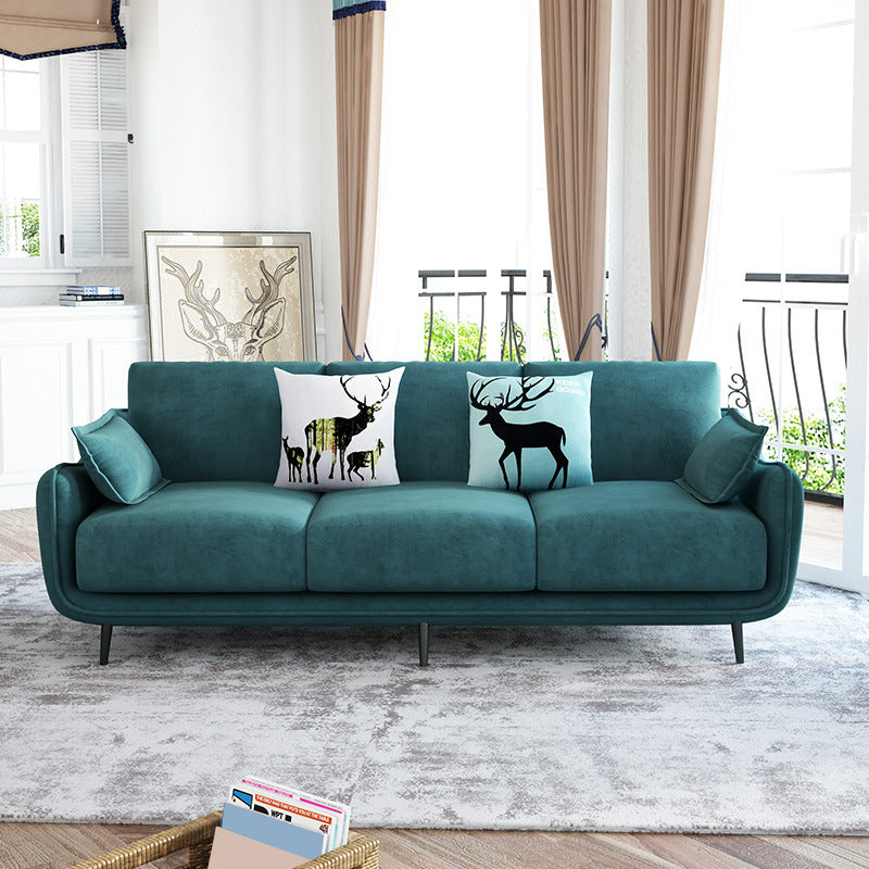 Pure Color Sofa Flared Arm Slipcovered Sofa for Room and Home Green Latex Clearhalo 'furn' 'furn_sofas' 'Furniture' 'furniture_sofas' 'kitchen' 'kitchen_sofas' 'Living Room Furniture' 'Sofa' 'sofas' 4758035