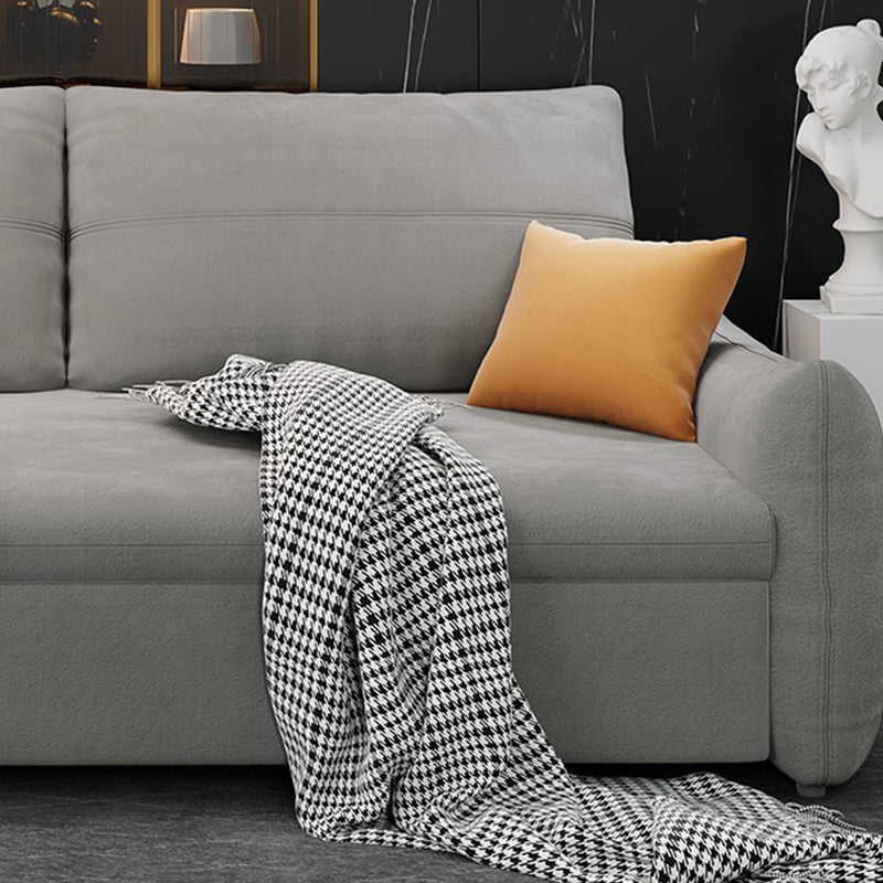 Fabric Square Arm Sofa Bed Standard Loose Back Settee Furniture in Grey Clearhalo 'furn' 'furn_sofas' 'Furniture' 'furniture_sofas' 'kitchen' 'kitchen_sofas' 'Living Room Furniture' 'Sofa' 'sofas' 4758196