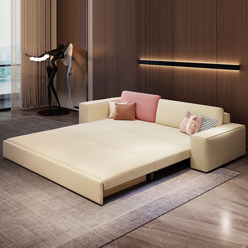 Convertible Sofa Bed Square Arm Standard Settee Furniture with Storage 99"L x 31.5"W x 24"H Storage Included Clearhalo 'furn' 'furn_sofas' 'Furniture' 'furniture_sofas' 'kitchen' 'kitchen_sofas' 'Living Room Furniture' 'Sofa' 'sofas' 4758262