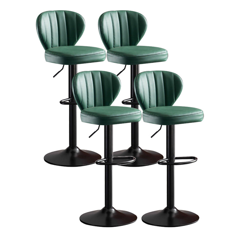 Metal Contemporary Kitchen Dining Room Stool Adjustable Height Armless Barstool Army Green 4 Piece Set Clearhalo 'Bar Furniture' 'Bar Stools' 'bar_stools' 'furn' 'furn_bar_stools' 'Furniture' 'furniture_bar_stools' 'Kitchen & Dining Furniture' 4758635