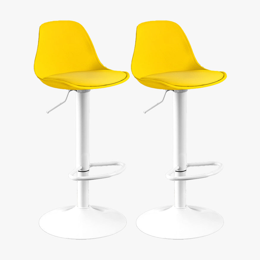 Contemporary Style Liftable Bar Stool Bucket Counter Bar Stool with Metal Legs Yellow White 2 Piece Set Clearhalo 'Bar Furniture' 'Bar Stools' 'bar_stools' 'furn' 'furn_bar_stools' 'Furniture' 'furniture_bar_stools' 'Kitchen & Dining Furniture' 4759093