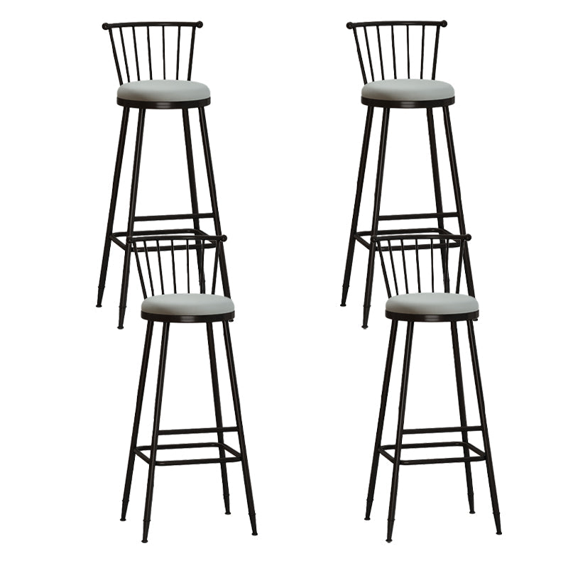 Leather Matte Finish Bristol Stool Low Back Footrest Barstool Grey 4 Piece Set Bar Stool(33"H) Clearhalo 'Bar Furniture' 'Bar Stools' 'bar_stools' 'furn' 'furn_bar_stools' 'Furniture' 'furniture_bar_stools' 'Kitchen & Dining Furniture' 4759193