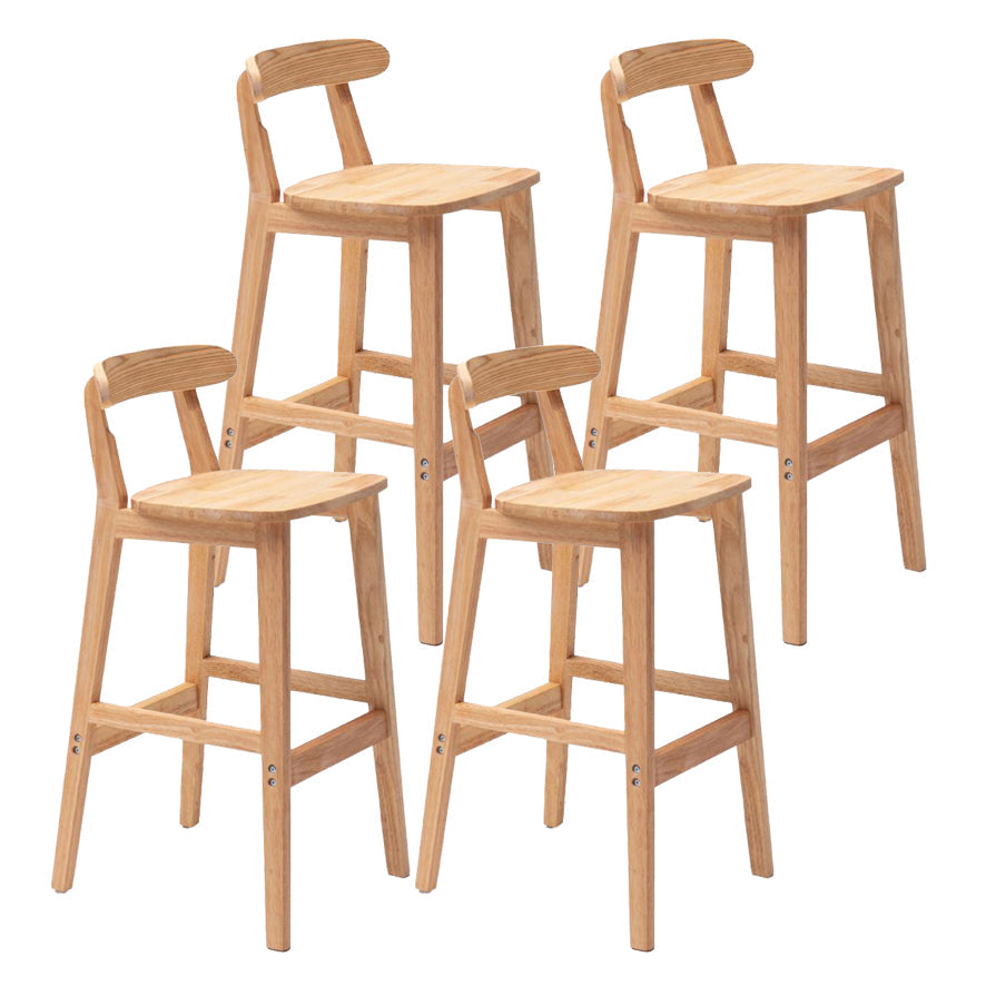 Scandinavian Rubberwood Home Stool Matte Finish Upholstered Footrest Barstool Wood 4 Piece Set Clearhalo 'Bar Furniture' 'Bar Stools' 'bar_stools' 'furn' 'furn_bar_stools' 'Furniture' 'furniture_bar_stools' 'Kitchen & Dining Furniture' 4759300