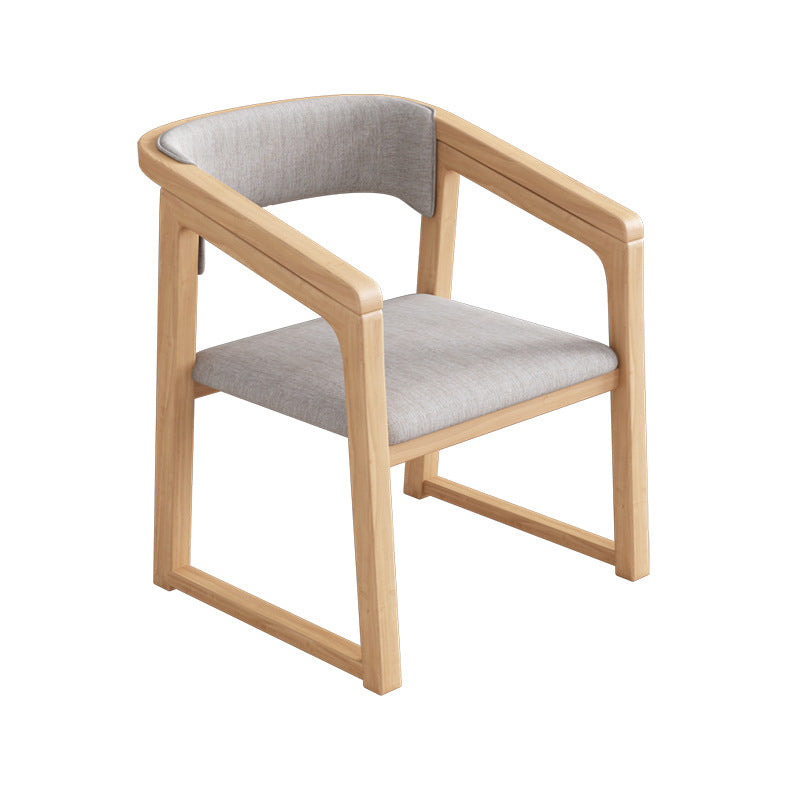 Traditional Style Chair Dining Kitchen Arm Chair with Wooden Legs Grey Natural Wood 1 Piece Clearhalo 'Dining Chairs' 'Dining Tables & Seating' 'dining_chair' 'Furniture' 'furniture_dining_chair' 'Kitchen & Dining Furniture' 4760965