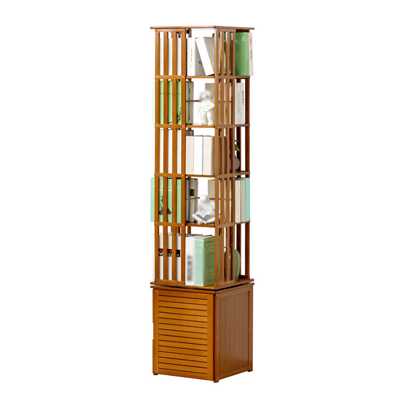 Modern Style Bookshelf Wooden Vertical Shelf Bookcase for Home 14.2"L x 14.2"W x 78.7"H Brown Clearhalo 'Bookcases' 'furn' 'furn_bookcases' 'Furniture' 'furniture_bookcases' 'kitchen' 'kitchen_bookcases' 'Living Room Furniture' 'Office Furniture' 4765922
