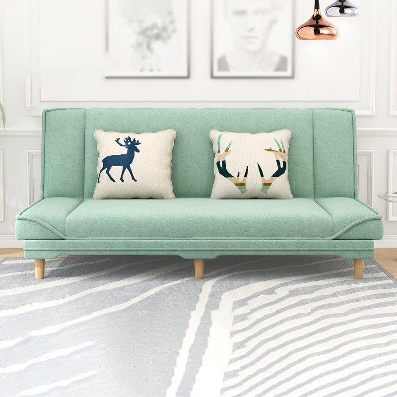 Tight Back Linen Armless Sofa with Foldable and Wear-resisting for Apartment 71"L x 27"W x 31.5"H Green Clearhalo 'furn' 'furn_sofas' 'Furniture' 'furniture_sofas' 'kitchen' 'kitchen_sofas' 'Living Room Furniture' 'Sofa' 'sofas' 4766191