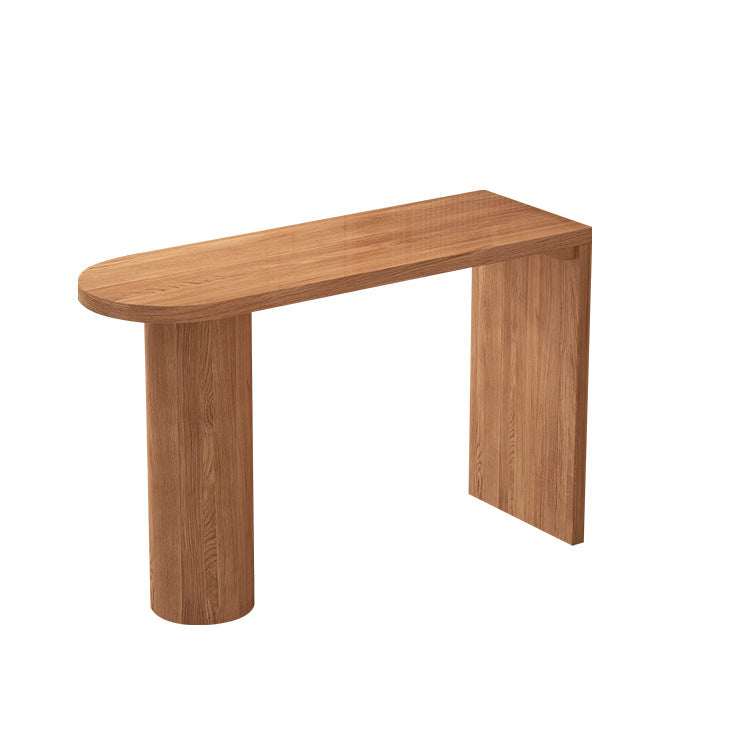 Industrial Style Wooden Bar Counter Table Dining Rectangle Table for Home Walnut Without Chairs Clearhalo 'Bar Furniture' 'Bar Tables' 'bar_tables' 'furn' 'furn_bar_tables' 'Furniture' 'furniture_bar_tables' 'Kitchen & Dining Furniture' 4768439