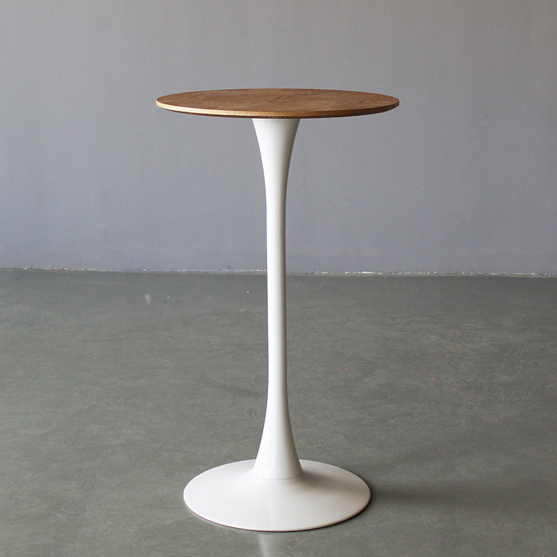 Contemporary Round Counter Table Dining Metal Counter Table for Restaurant Natural White Without Chairs Clearhalo 'Bar Furniture' 'Bar Tables' 'bar_tables' 'furn' 'furn_bar_tables' 'Furniture' 'furniture_bar_tables' 'Kitchen & Dining Furniture' 4768716