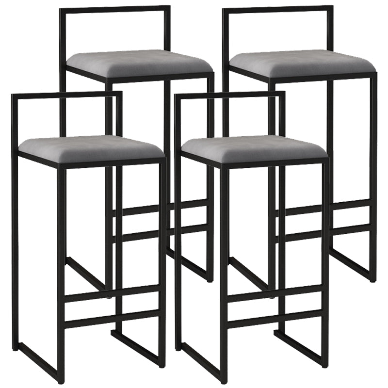 Contemporary Bar and Counter Stool Low Back Stool with Sled Base Grey 4 Piece Set Bar Stool(30"H) Clearhalo 'Bar Furniture' 'Bar Stools' 'bar_stools' 'furn' 'furn_bar_stools' 'Furniture' 'furniture_bar_stools' 'Kitchen & Dining Furniture' 4769443