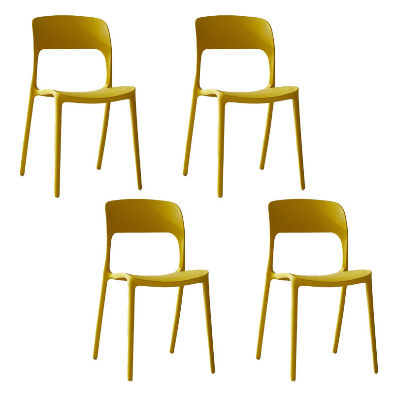 Nordic Style Open Back Dining Side Chair Plastic Dining Armless Chair for Home Ginger 4 Piece Set Clearhalo 'Dining Chairs' 'Dining Tables & Seating' 'dining_chair' 'furn' 'furn_dining_chair' 'Furniture' 'furniture_dining_chair' 'Kitchen & Dining Furniture' 4770586