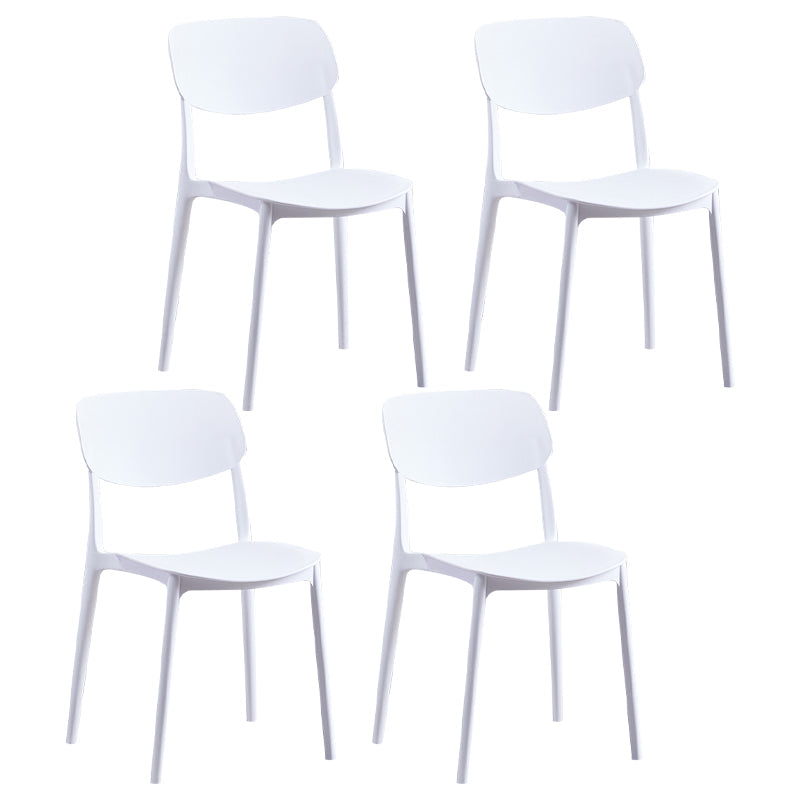 Plastic Scandinavian Dining Kitchen Room Chair Open Back Side Chair White 4 Piece Set Clearhalo 'Dining Chairs' 'Dining Tables & Seating' 'dining_chair' 'furn' 'furn_dining_chair' 'Furniture' 'furniture_dining_chair' 'Kitchen & Dining Furniture' 4770672