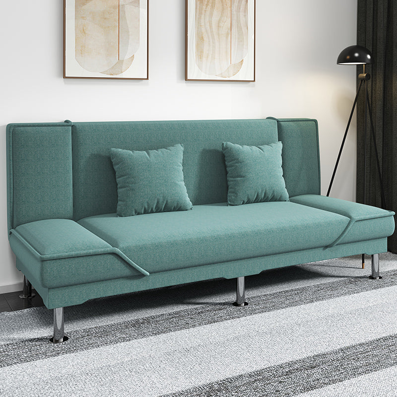 Armless Settee with Cotton Blend 19.68" W Convertible Sleeper Sofa for Living Room Green Clearhalo 'furn' 'furn_sofas' 'Furniture' 'furniture_sofas' 'kitchen' 'kitchen_sofas' 'Living Room Furniture' 'Sofa' 'sofas' 4777634