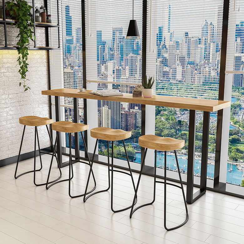 Solid Wood Bar Dining Table Traditional Luxury Rectangle Bar Table with Sled Base 47.2"L x 23.6"W x 41.3"H Clearhalo 'Bar Furniture' 'Bar Tables' 'bar_tables' 'Furniture' 'furniture_bar_tables' 'Kitchen & Dining Furniture' 4779781