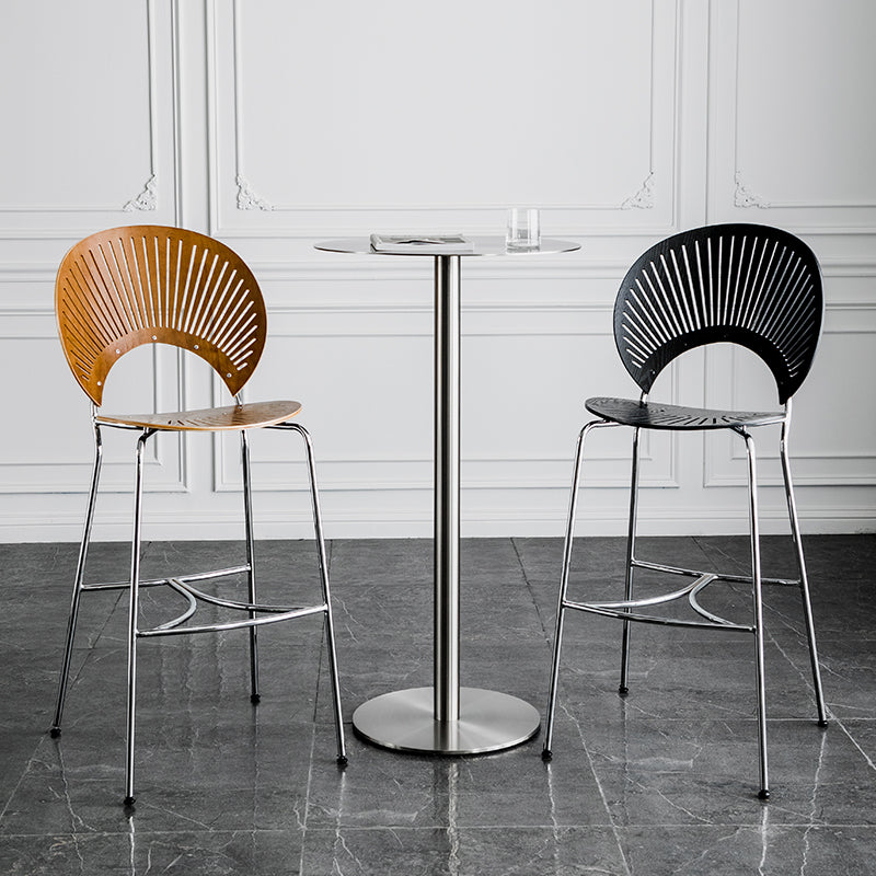 Industrial Round Bar Counter Table Metal Dining Table for Kitchen 23.6"L x 23.6"W x 42.9"H Without Chairs Clearhalo 'Bar Furniture' 'Bar Tables' 'bar_tables' 'furn' 'furn_bar_tables' 'Furniture' 'furniture_bar_tables' 'Kitchen & Dining Furniture' 4779876