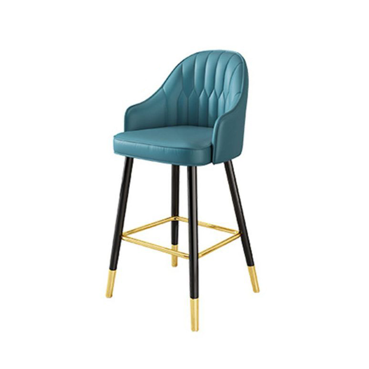 Contemporary Metal Kitchen Dining Room Arm Stool Low Back Bar Stool Blue 1 Piece Clearhalo 'Bar Furniture' 'Bar Stools' 'bar_stools' 'Furniture' 'furniture_bar_stools' 'Kitchen & Dining Furniture' 4780160