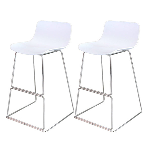 Modern Style Bar-stool Plastic Counter Bar Stool with Metal Legs for Restaurant White 2 Piece Set Clearhalo 'Bar Furniture' 'Bar Stools' 'bar_stools' 'furn' 'furn_bar_stools' 'Furniture' 'furniture_bar_stools' 'Kitchen & Dining Furniture' 4780203