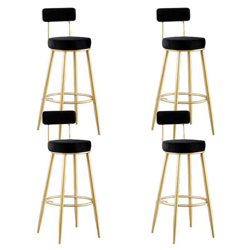 Scandinavian Upholstered Bar Stools Luxury Counter Stools with Metal Legs Black 4 Piece Set Clearhalo 'Bar Furniture' 'Bar Stools' 'bar_stools' 'furn' 'furn_bar_stools' 'Furniture' 'furniture_bar_stools' 'Kitchen & Dining Furniture' 4780474