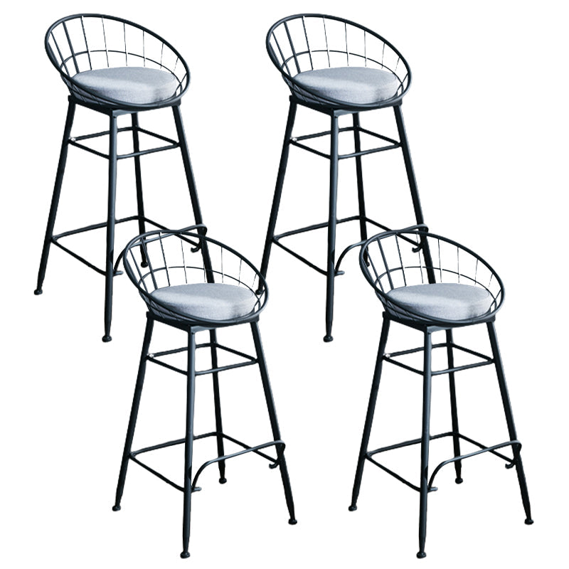 Nordic Style Bucket Counter Stools for Home Upholstered Bar Stools Black 4 Piece Set Bar Stool(30"H) Clearhalo 'Bar Furniture' 'Bar Stools' 'bar_stools' 'furn' 'furn_bar_stools' 'Furniture' 'furniture_bar_stools' 'Kitchen & Dining Furniture' 4780546