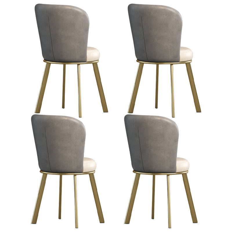 Metal Scandinavian Kitchen Dining Side Chair Solid Back Dining Chair Grey 4 Piece Set Brass Gold Clearhalo 'Dining Chairs' 'Dining Tables & Seating' 'dining_chair' 'furn' 'furn_dining_chair' 'Furniture' 'furniture_dining_chair' 'Kitchen & Dining Furniture' 4781796