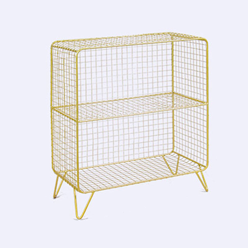 Closed Bookcase Shelf Modern Style Metal Bookcase for Study Room 24"L x 12"W x 28"H Gold Clearhalo 'Bookcases' 'furn' 'furn_bookcases' 'Furniture' 'furniture_bookcases' 'kitchen' 'kitchen_bookcases' 'Living Room Furniture' 'Office Furniture' 4789912