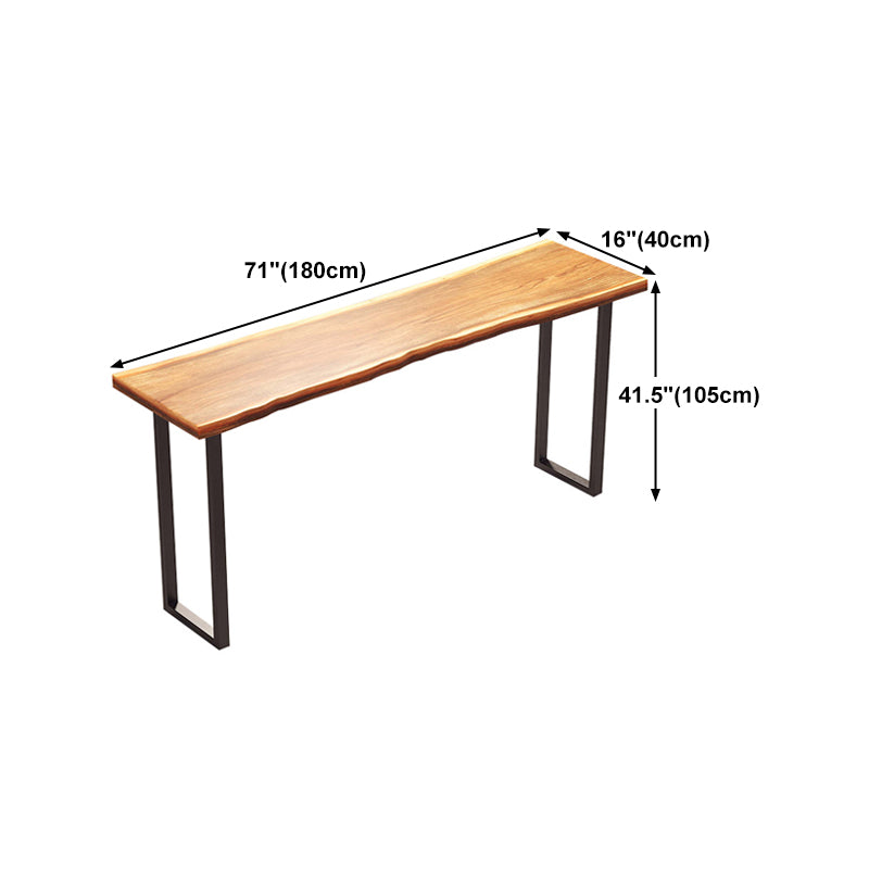 Solid Wood Bar Dining Table Industrial Bar Dining Table with Black Sled ...