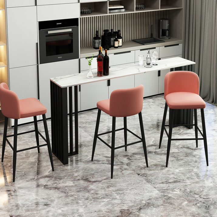 Rectangle Stone Bar Dining Table Contemporary Bar Table with Double Pedestal Base Clearhalo 'Bar Furniture' 'Bar Tables' 'bar_tables' 'Furniture' 'furniture_bar_tables' 'Kitchen & Dining Furniture' 4790305