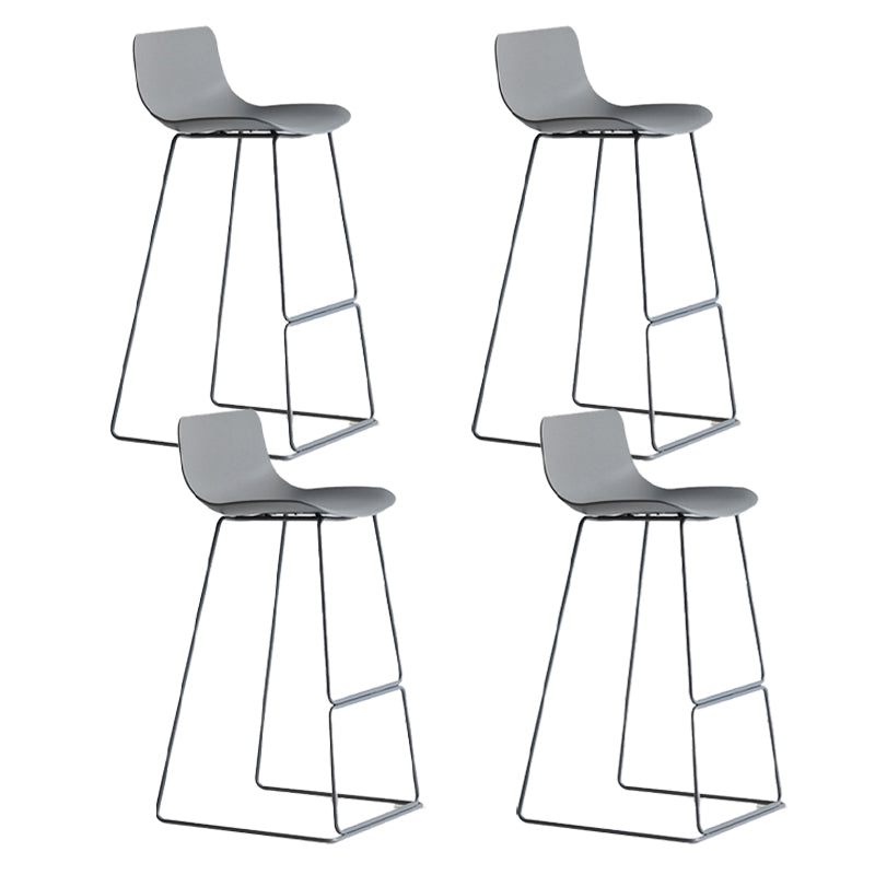 Nordic Plastic Bar Stool Bucket Counter Bar Stool with Metal Legs Grey 4 Piece Set Bar Stool(30"H) Clearhalo 'Bar Furniture' 'Bar Stools' 'bar_stools' 'furn' 'furn_bar_stools' 'Furniture' 'furniture_bar_stools' 'Kitchen & Dining Furniture' 4790499