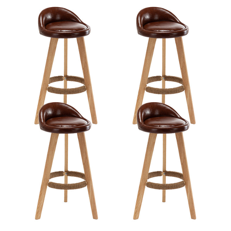 Scandinavian Upholstered Footrest Barstool Matte Finish Wood Bristol Stool Coffee 4 Piece Set Clearhalo 'Bar Furniture' 'Bar Stools' 'bar_stools' 'furn' 'furn_bar_stools' 'Furniture' 'furniture_bar_stools' 'Kitchen & Dining Furniture' 4790556