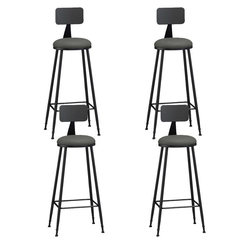 Industrial Matte Finish Coffee Shop Stool Footrest Low Back Stool Grey 4 Piece Set Bar Stool(33"H) Clearhalo 'Bar Furniture' 'Bar Stools' 'bar_stools' 'furn' 'furn_bar_stools' 'Furniture' 'furniture_bar_stools' 'Kitchen & Dining Furniture' 4790765