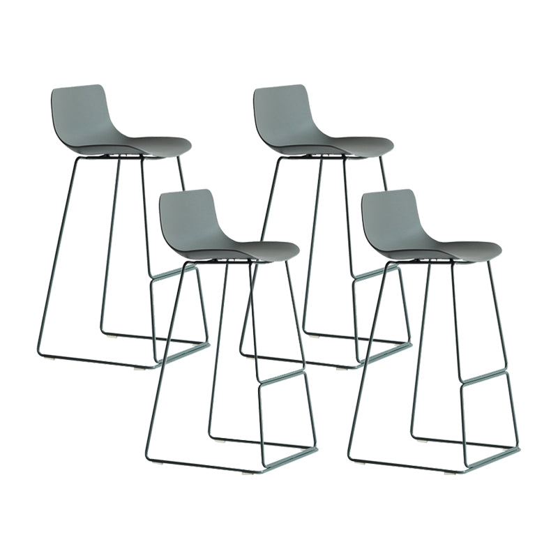 Modern Style Bar-stool Plastic Counter Bar Stool with Metal Legs for Kitchen Green 4 Piece Set Bar Stool(30"H) Clearhalo 'Bar Furniture' 'Bar Stools' 'bar_stools' 'furn' 'furn_bar_stools' 'Furniture' 'furniture_bar_stools' 'Kitchen & Dining Furniture' 4790890