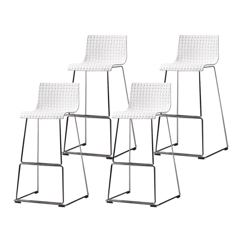 Industrial Bar-stool Plastic Counter Bar Stool for Kitchen Bar with Metal Legs White 4 Piece Set Clearhalo 'Bar Furniture' 'Bar Stools' 'bar_stools' 'furn' 'furn_bar_stools' 'Furniture' 'furniture_bar_stools' 'Kitchen & Dining Furniture' 4790969
