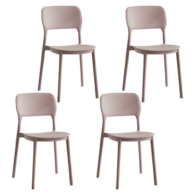 Scandinavian Plastic Kitchen Dining Side Chair Open Back Chair Camel 4 Piece Set Clearhalo 'Dining Chairs' 'Dining Tables & Seating' 'dining_chair' 'furn' 'furn_dining_chair' 'Furniture' 'furniture_dining_chair' 'Kitchen & Dining Furniture' 4792244