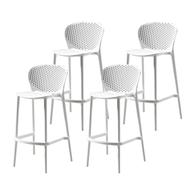 Nordic Bar-stool Plastic Counter Bar Stool for Kitchen Bar with Plastic Legs Textured White 4 Piece Set Bar Stool(30"H) Clearhalo 'Bar Furniture' 'Bar Stools' 'bar_stools' 'furn' 'furn_bar_stools' 'Furniture' 'furniture_bar_stools' 'Kitchen & Dining Furniture' 4793085