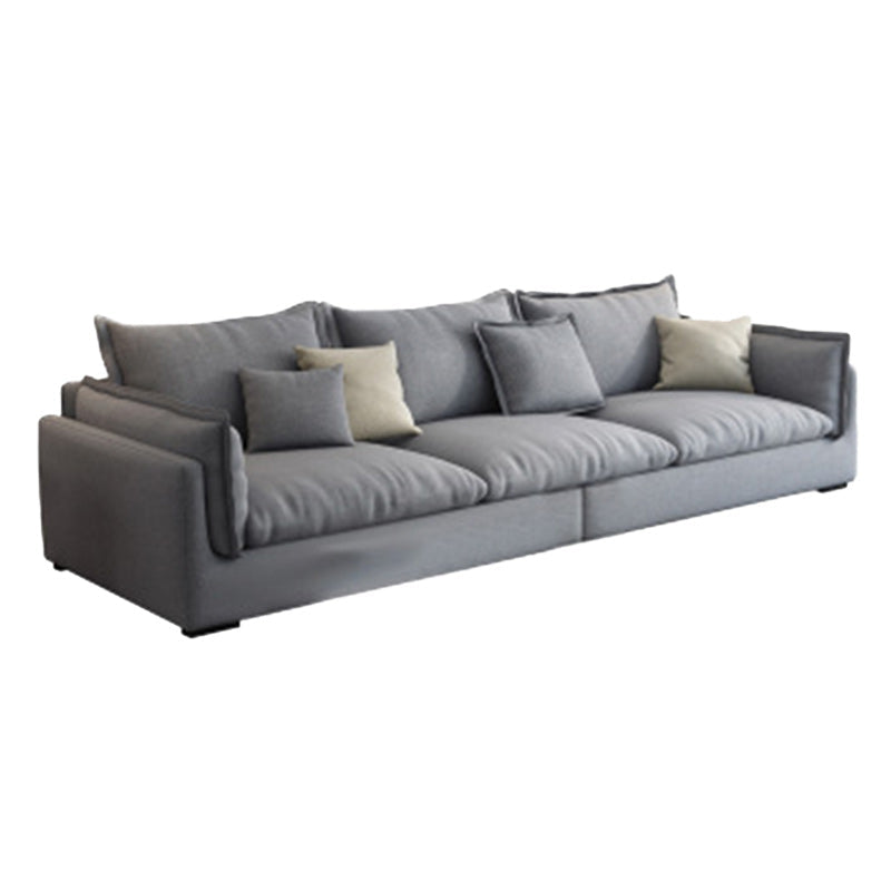 Fabric Living Room Pillow Top Arm Standard Cushions Light-grey Settee 27''H x 94.5''L x 35''W Clearhalo 'Furniture' 'furniture_sofas' 'kitchen' 'kitchen_sofas' 'Living Room Furniture' 'Sofa' 'sofas' 4795576